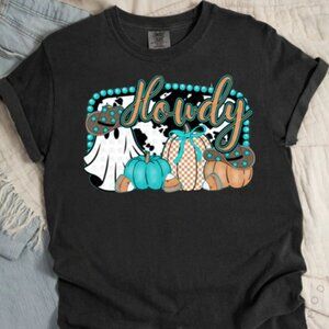 Comfort Colors Tee in Black With The Cutest Halloween Western Glitter Transfer